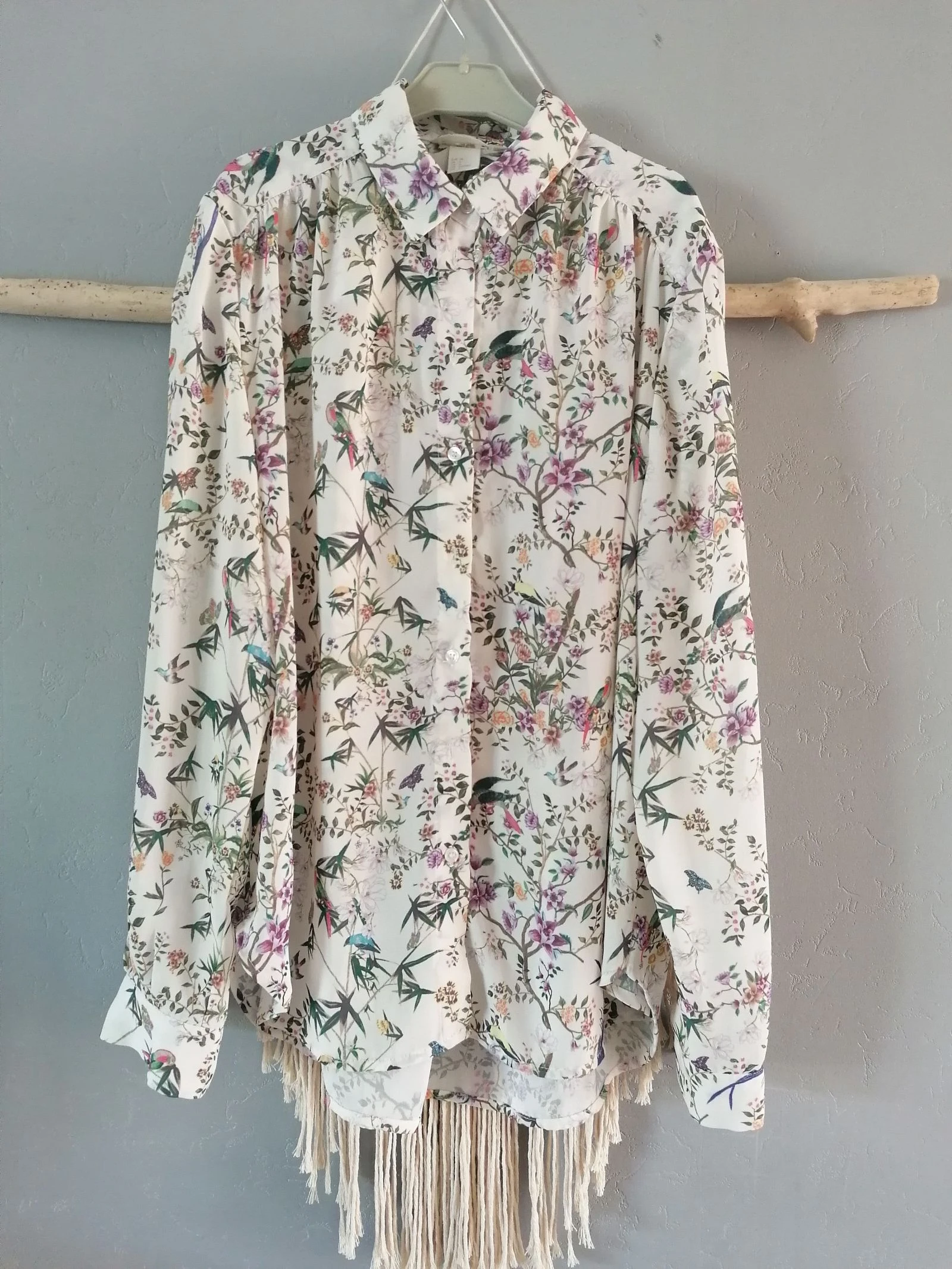 Chemise manche longue, fluide en polyester, 38, H&M